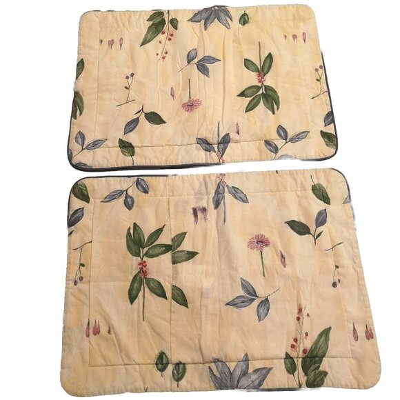Vintage Croscill Botanica Gazebo Yellow Floral Queen Pillow Sham Set Of 2 - Picture 4 of 6